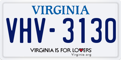 VA license plate VHV3130