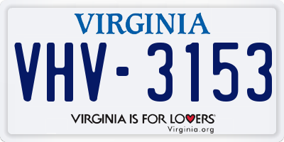VA license plate VHV3153