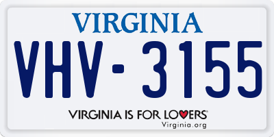 VA license plate VHV3155