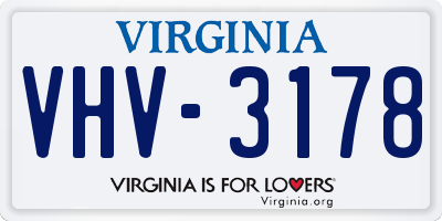 VA license plate VHV3178