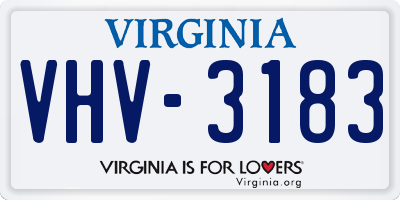 VA license plate VHV3183