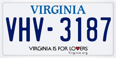 VA license plate VHV3187
