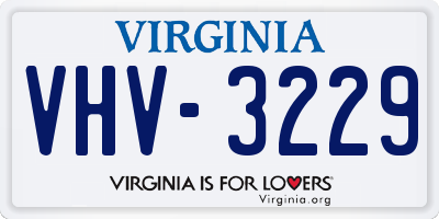 VA license plate VHV3229