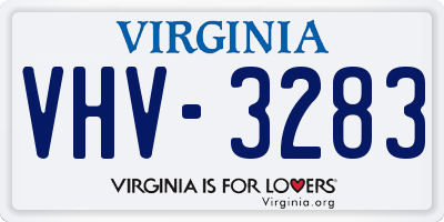 VA license plate VHV3283