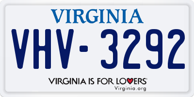 VA license plate VHV3292