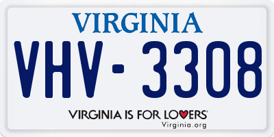 VA license plate VHV3308