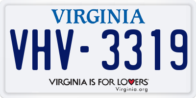 VA license plate VHV3319