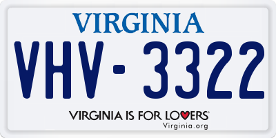 VA license plate VHV3322