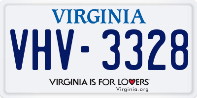 VA license plate VHV3328