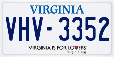 VA license plate VHV3352