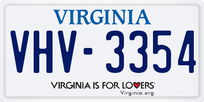 VA license plate VHV3354