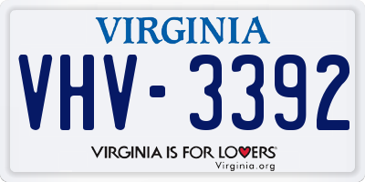 VA license plate VHV3392