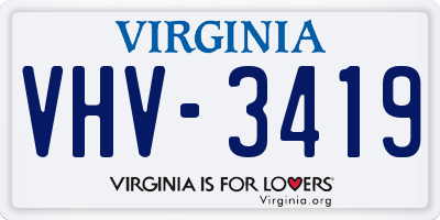 VA license plate VHV3419