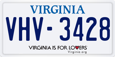 VA license plate VHV3428