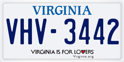 VA license plate VHV3442