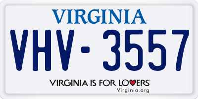 VA license plate VHV3557