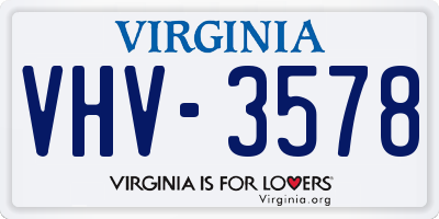 VA license plate VHV3578