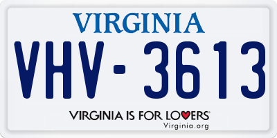 VA license plate VHV3613