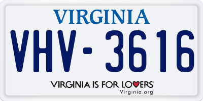 VA license plate VHV3616
