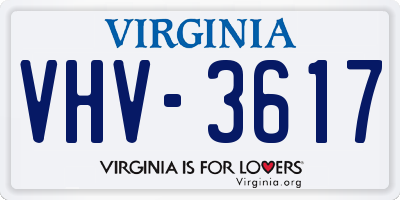 VA license plate VHV3617