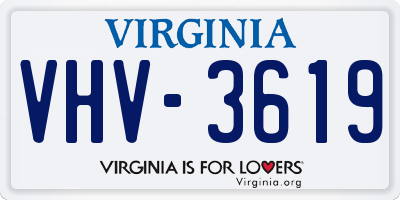 VA license plate VHV3619