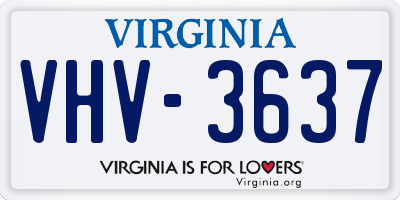 VA license plate VHV3637