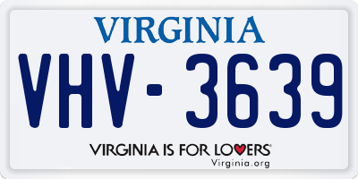 VA license plate VHV3639