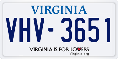 VA license plate VHV3651