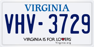 VA license plate VHV3729
