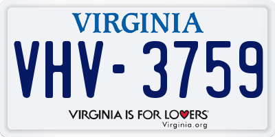 VA license plate VHV3759