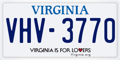 VA license plate VHV3770