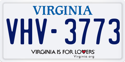 VA license plate VHV3773