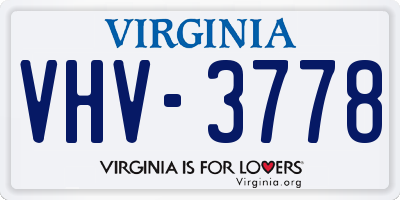 VA license plate VHV3778