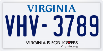VA license plate VHV3789