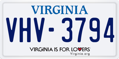 VA license plate VHV3794