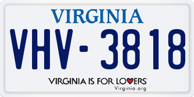 VA license plate VHV3818