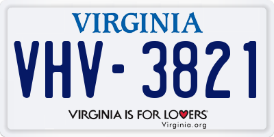 VA license plate VHV3821