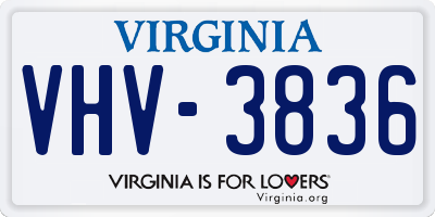 VA license plate VHV3836