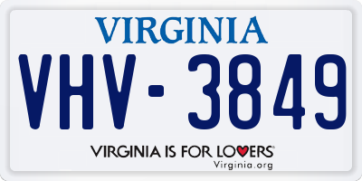 VA license plate VHV3849