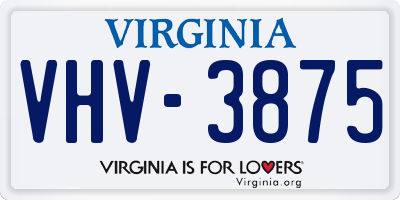 VA license plate VHV3875