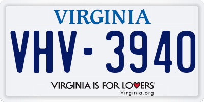 VA license plate VHV3940
