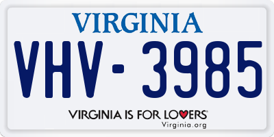 VA license plate VHV3985