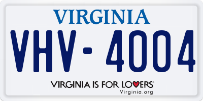VA license plate VHV4004