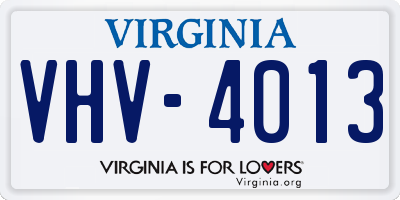 VA license plate VHV4013
