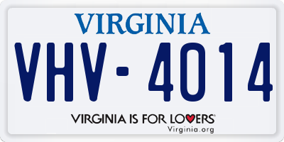 VA license plate VHV4014