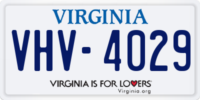 VA license plate VHV4029
