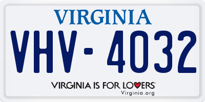VA license plate VHV4032