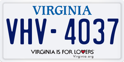 VA license plate VHV4037
