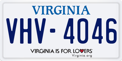 VA license plate VHV4046