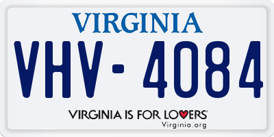 VA license plate VHV4084